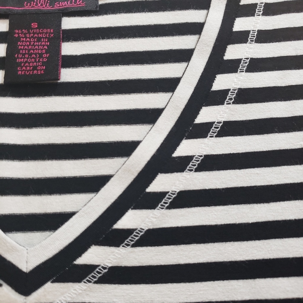Stripe Tee, Cap Sleeve, Willi Smith, Sz S - Picture 8 of 8